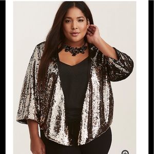 Torrid Black Sequin Jacket